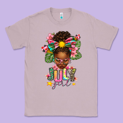 July Girl Afro Woman Summer Classic Tee Designed By Texasbilliewilder
