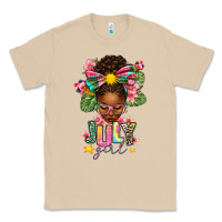 Mushroom July Girl Afro Woman Summer Classic Tee - texasbilliewilder