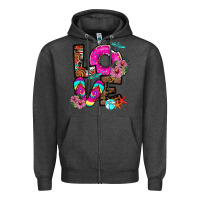 Charcoal Heather Love Summer Zipper Hoodie - CowhideDigitalArt
