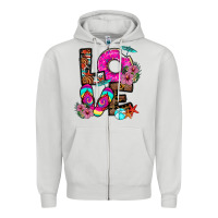 Dove Grey Love Summer Zipper Hoodie - CowhideDigitalArt