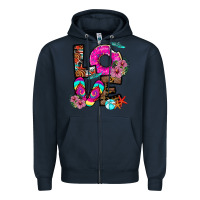 Navy Love Summer Zipper Hoodie - CowhideDigitalArt