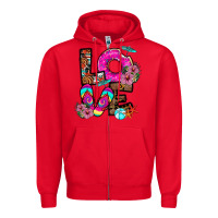 Red Love Summer Zipper Hoodie - CowhideDigitalArt
