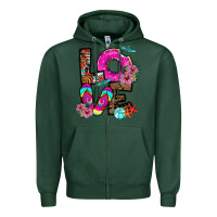 Sports Green Love Summer Zipper Hoodie - CowhideDigitalArt