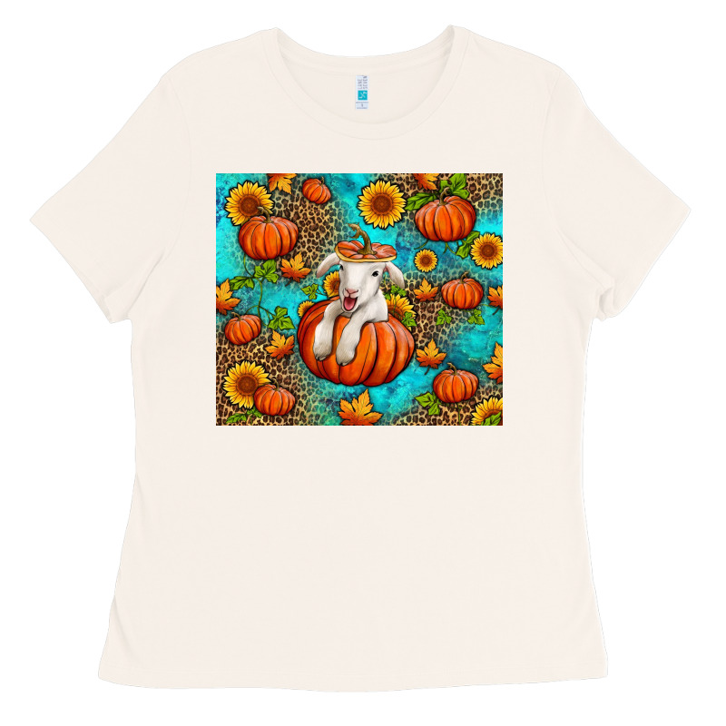 Fall Pumpkin Lamb Ladies Tee by Jasminsmagicworld | Teevron