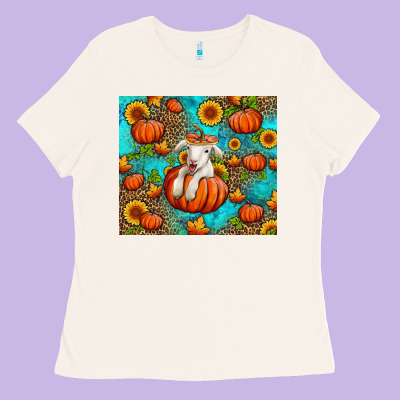 Fall Pumpkin Lamb Ladies Tee Designed By Jasminsmagicworld