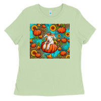 Matcha fall pumpkin lamb Ladies Tee - Jasminsmagicworld