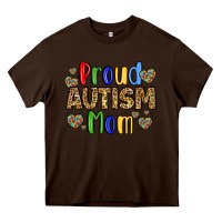 Chocolate Brown proud autism mom design Heavy Core Tee - LillyAllenDesigns