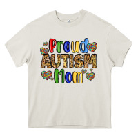 Cream proud autism mom design Heavy Core Tee - LillyAllenDesigns
