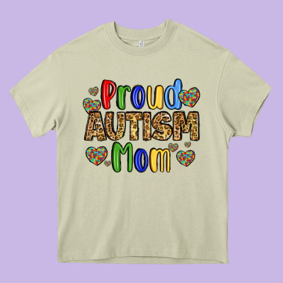Proud Autism Mom Design Heavy Core Tee Designed By Lillyallendesigns