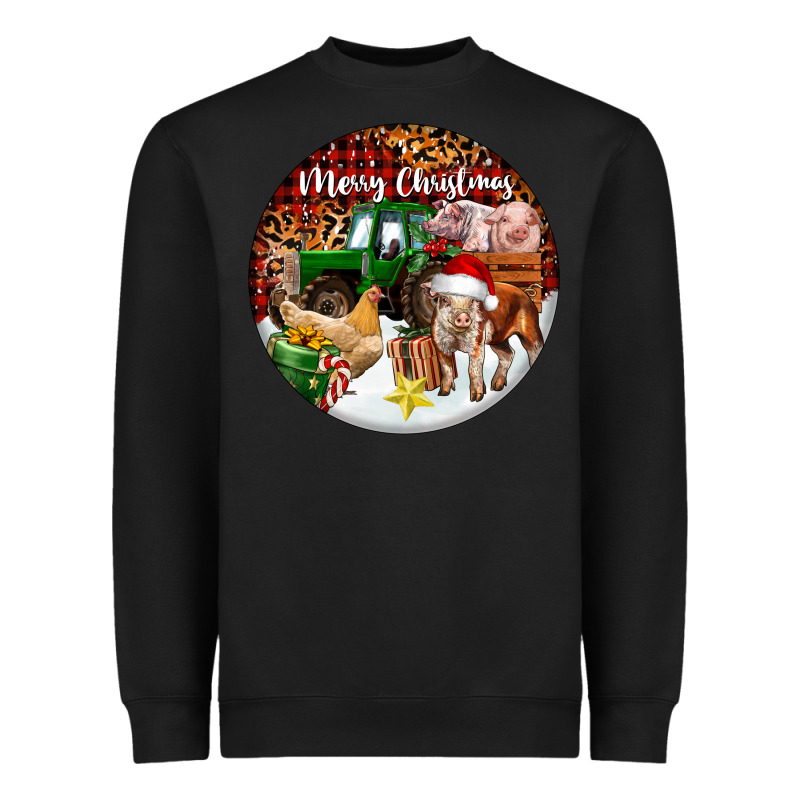 Merry Christmas Farm Animals Heavyweight Sweatshirt by FaDigitalArtStudio | Teevron