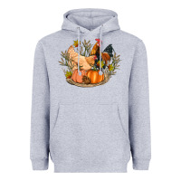 Fall Coop Animals Pumpkin Heavyweight Hoodie | Teevron