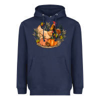 Navy fall coop animals pumpkin Heavyweight Hoodie - Artiststas