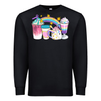 Black Unicorn Coffee Cups Premium Sweatshirt - Artiststas