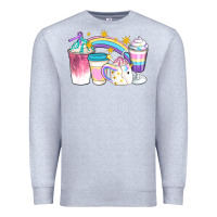 Heather Grey Unicorn Coffee Cups Premium Sweatshirt - Artiststas
