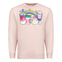 Pale Pink Unicorn Coffee Cups Premium Sweatshirt - Artiststas