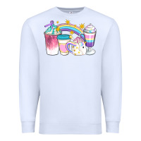White Unicorn Coffee Cups Premium Sweatshirt - Artiststas