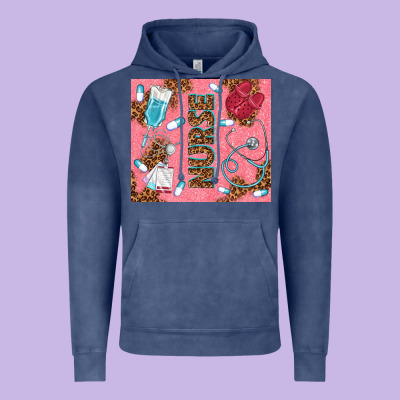 Pink Glitter Nurse Vintage Hoodie Designed By Tumblerdesignbyshophia