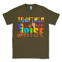 Army Green LGBTQ+ together we rise Classic Tee - NancyCooperArtShop