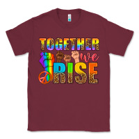 Burgundy LGBTQ+ together we rise Classic Tee - NancyCooperArtShop