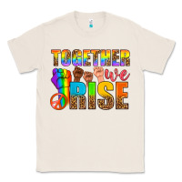 Natural LGBTQ+ together we rise Classic Tee - NancyCooperArtShop