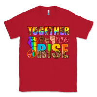 Red LGBTQ+ together we rise Classic Tee - NancyCooperArtShop