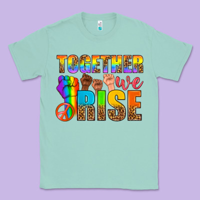 Lgbtq+ Together We Rise Classic Tee Designed By Nancycooperartshop