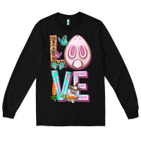 Black Love Rabbit Easter Day Long Sleeve Tee - HowdyJamesFarm