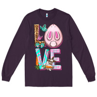 Plum Love Rabbit Easter Day Long Sleeve Tee - HowdyJamesFarm
