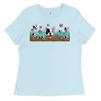 Baby Blue french bulldogs Ladies Tee - Jasminsmagicworld