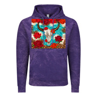Cloud Purple bull skull rose Vintage Hoodie - TumblerDesignByShophia