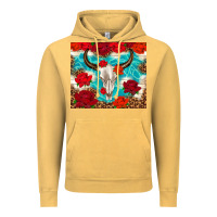 Vintage Mustard bull skull rose Vintage Hoodie - TumblerDesignByShophia