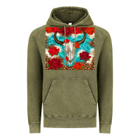 Vintage Olive bull skull rose Vintage Hoodie - TumblerDesignByShophia