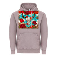 Vintage Zinc bull skull rose Vintage Hoodie - TumblerDesignByShophia