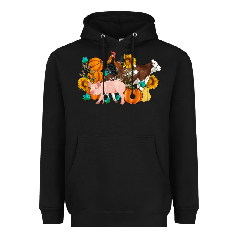Farm Life Fall Pig Cow Rooster Heavyweight Hoodie by Artiststas | Teevron