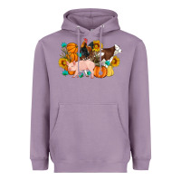 Lavender Farm Life Fall Pig Cow Rooster Heavyweight Hoodie - Artiststas