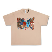 Burro Love America wings 4th of july Urban Heavy Tee - HowdyJamesFarm