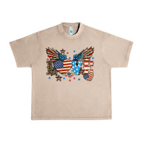 French Oak Love America wings 4th of july Urban Heavy Tee - HowdyJamesFarm