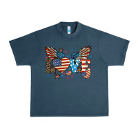 Midnight Navy Love America wings 4th of july Urban Heavy Tee - HowdyJamesFarm