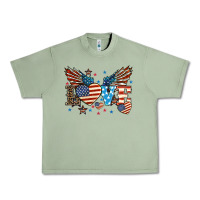 Oil Green Love America wings 4th of july Urban Heavy Tee - HowdyJamesFarm