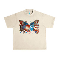 Sandshell Love America wings 4th of july Urban Heavy Tee - HowdyJamesFarm