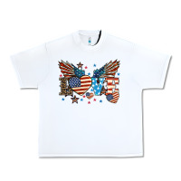 White Love America wings 4th of july Urban Heavy Tee - HowdyJamesFarm