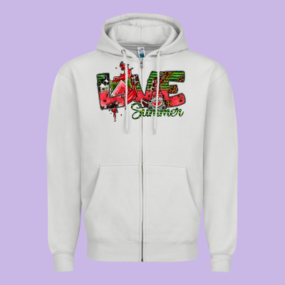 Love Summer Zipper Hoodie Designed By Cowhidedigitalart