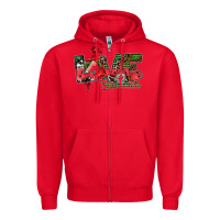 Red Love Summer Zipper Hoodie - CowhideDigitalArt
