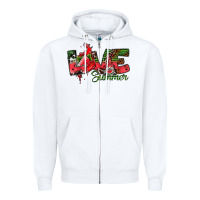 White Love Summer Zipper Hoodie - CowhideDigitalArt