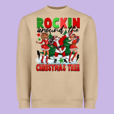 Rockin Around The Christmas Tree Heavyweight Sweatshirt Designed By Fadigitalartstudio