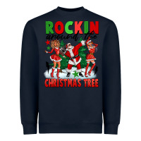 Navy Rockin Around The Christmas Tree Heavyweight Sweatshirt - FaDigitalArtStudio