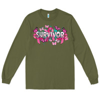 Army Green Cancer survivor Cancer Awareness Long Sleeve Tee - HowdyJamesFarm