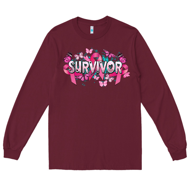 Cancer Survivor Cancer Awareness Long Sleeve Tee by HowdyJamesFarm | Teevron