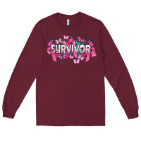 Burgundy Cancer survivor Cancer Awareness Long Sleeve Tee - HowdyJamesFarm