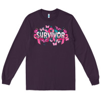 Plum Cancer survivor Cancer Awareness Long Sleeve Tee - HowdyJamesFarm